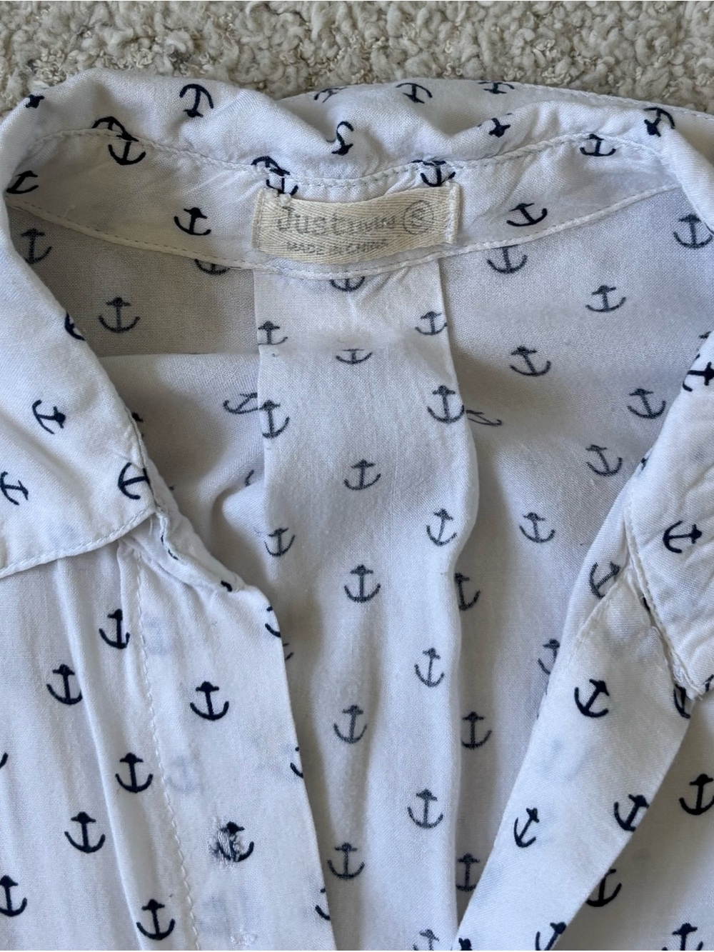 Just Living Anchor Print Long Sleeved Shirt